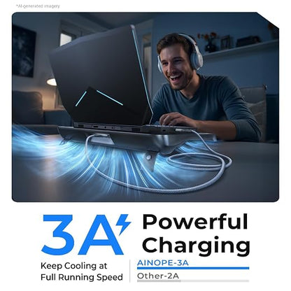 AINOPE USB to USB Cable, 6.6FT USB 3.0 A to A Male to Male Cable 5Gbps Double End Type A Cord for Data Transfer Compatible with Hard Drive, Laptop Cooling Pad, USB Hub, KVM, DVD(Not for PC-to-PC)