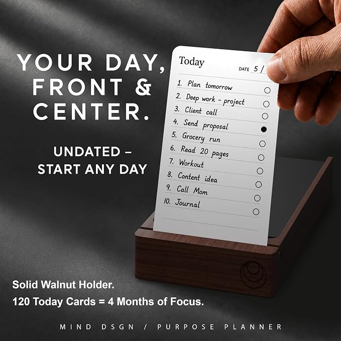 Daily Planner To Do List Notepad - Checklist & Goal Cards for ADHD Focus - Planner Cards Only