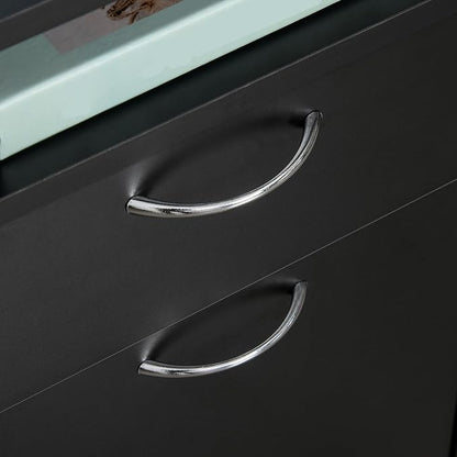HOMCOM Mobile Storage Cabinet Organizer with Drawer and Cabinet, Printer Stand with Castors, Black