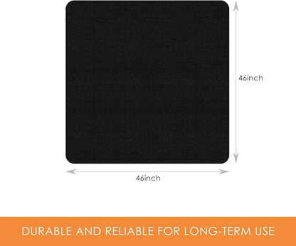 Kuyal Chair mat for Hardwood Floor 46 x 46 inches Rectangle Floor Mats Wood/Tile Protection Mat for Office & Home, Black