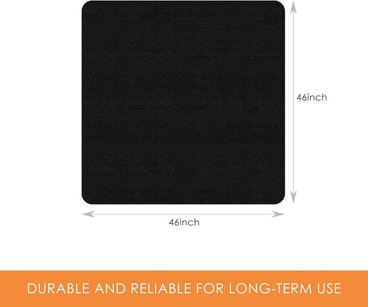 Kuyal Chair mat for Hardwood Floor 46 x 46 inches Rectangle Floor Mats Wood/Tile Protection Mat for Office & Home, Black