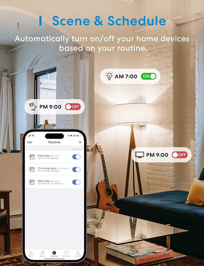 Meross Smart Power Strip Compatible with Apple HomeKit, Siri, Alexa, Google Home and SmartThings, WiFi Surge Protector with 4 AC Outlets, 4 USB Ports and 6ft Extension Cord, Voice and Remote Control