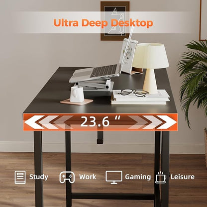 Mericonia 48 inch Rolling Computer Desk with Wheels, Gaming Desk for Small Spaces, Modern Simple Style Table for Home Office, Study Writing Table