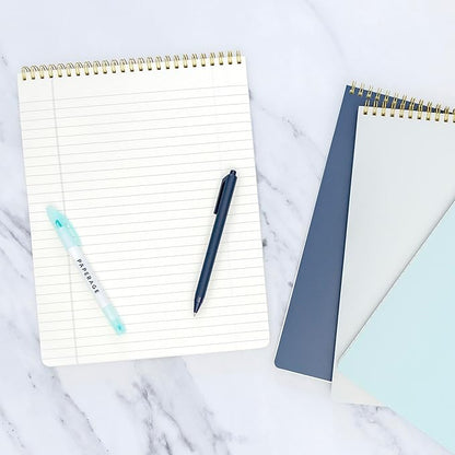 PAPERAGE Top Bound Spiral Notebook, 3 Pack, Lined Notepad, (Raspberry/Marigold/Mint), 70 Sheets (140 Pages) Per Notebook, Wide/Legal Ruled, 8.5 inches x 11 inches