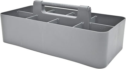 -Bulk Large Portable Caddy DIY Dividers, 8 Compartments, School Office,Portable Basket with Handle Storage Organizer Modern Made in USA (10 PACK, Orion Gray)