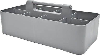 -Large Portable Caddy, DIY Dividers, 8 Compartments, School Office Supplies Home Business Organizer,Portable Basket with Handle Storage Made in USA (4 PACK, Orion Gray)