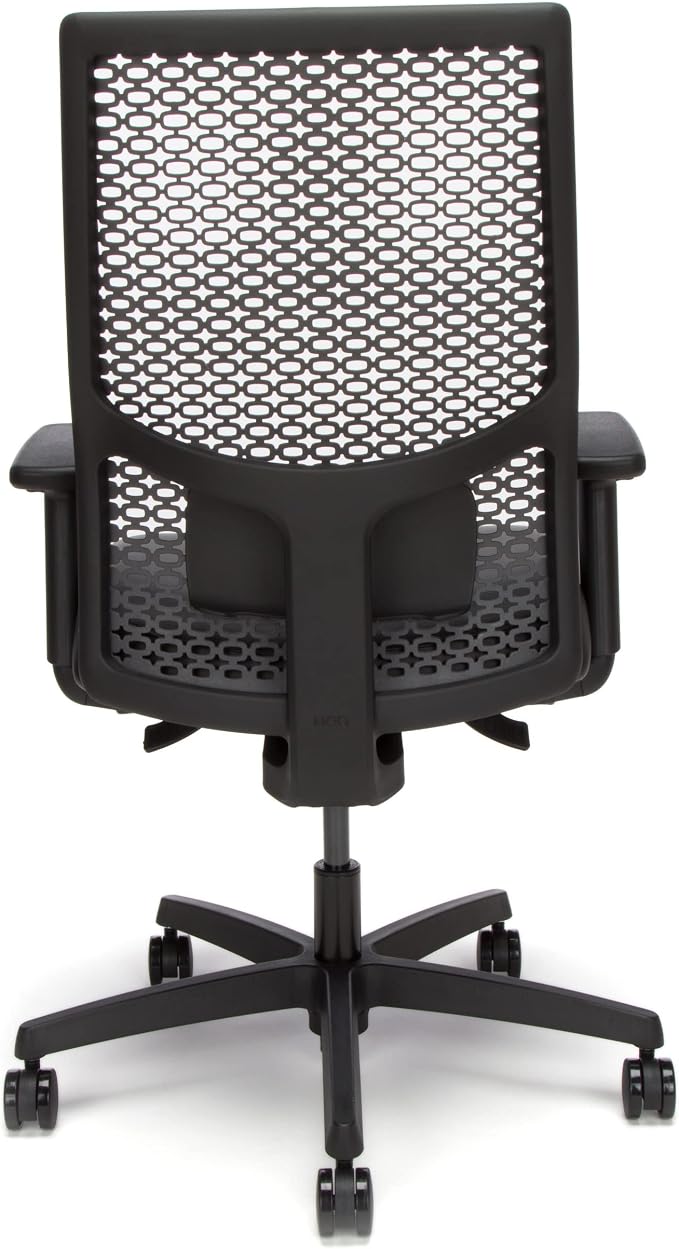 HON Ignition 2.0 ReActiv Ergonomic Office Chair, Mesh Desk Chair with Lumbar Support, Advanced Synchro‑Tilt, Height and Width Adjustable Arms, Swivel Wheels, Black Frame, Black