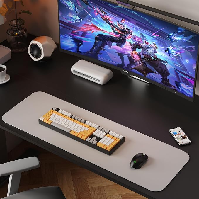WALKINGDESK 48x24 Inches Height Adjustable Electric Standing Desk with 2 Hooks for Home Office, Ergonomic Sit Stand up Desk with Splice Board, Black