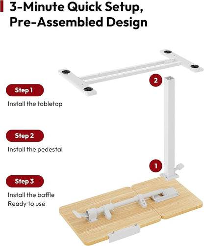 SANODESK Small Rolling Overbed Table Adjustable Height with Wheels, Mobile Laptop Desk with Tilting Desktop, Portable Computer Workstation for Home Office, Classroom, Bedside, Maple