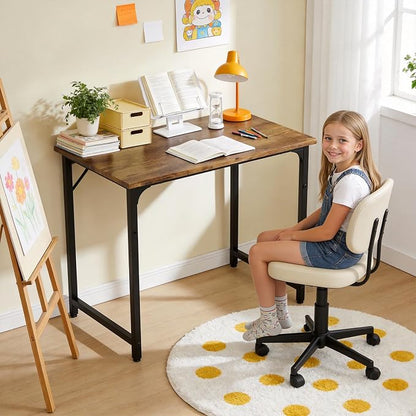 BestOffice Computer Desk,Home Office Desk, Modern Simple Style for Home Office Study Writing (Brown, 32 Inch)