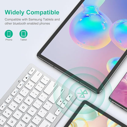 SPARIN Bluetooth Keyboard for Samsung Galaxy Tab A11 Plus/A9 Plus/S11/S10 FE/S10+/S6 Lite, Wireless Keyboard for Android, Windows,Samsung Tablet, PC, Phone-Ergonomic, Lightweight, Ultra-Slim-Grey