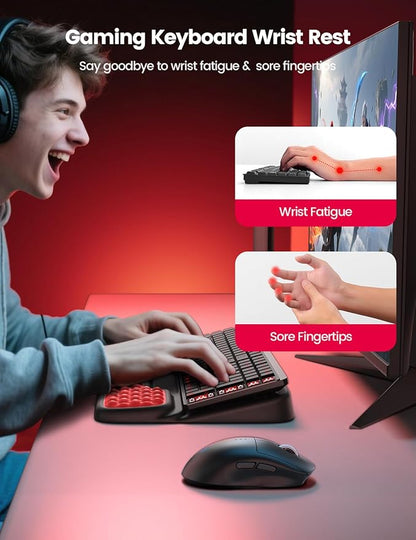 Vaydeer Keyboard Stand with Wrist Rest, Gaming Wrist Support Pad, Ergonomic Hand Rest Arm Memory Foam for Palm Typing Comfort, Keyboard Riser Holder Lifter Computer Desk Accessory Office Home-Black