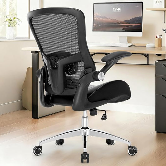 Big and Tall Office Chair 400lbs, Heavy Duty Computer Desk Chair with Wide 3D Modeling Foam Seat, Ergonomic Executive Office Chair for Heavy People with Adjustable Lumbar Support Armrests Metal Base