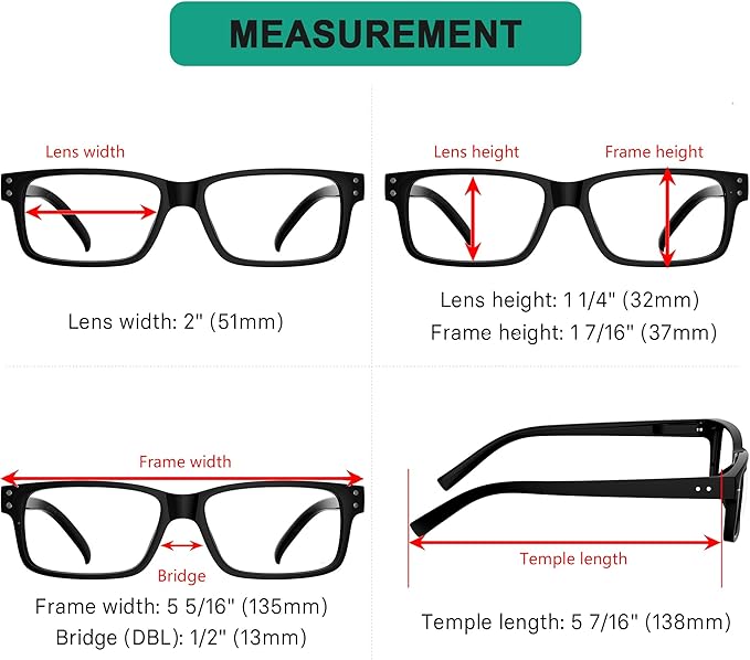 Eyekepper Vintage Eyeglasses for Men - 3 Pack Spring Hinges Classic Glasses - Black Frame +0.00