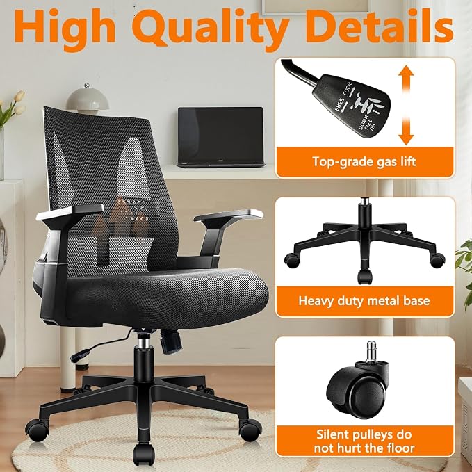 CLATINA 500lbs Big and Tall Office Chair Heavy Duty Mesh Ergonomic Computer Chairs with Adjustable Lumbar Support and Wide Comfy Seat for Home Office Conference Heavy People, Black, 6 Pack