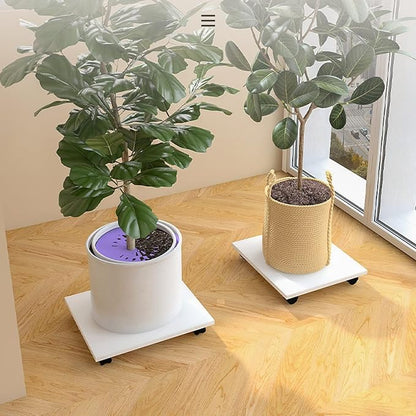 Under Desk Printer Stand with 4 Caster Wheels Office Movable Printer Copier Stand CPU Holder White Rolling Plant Rack Tray
