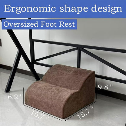 Foot Rest for Under Desk at Work.Multifunctional 3-Tier Foot Stool,with Washable Footrest.for Under Desk,Office Chair Gaming Chair & Sofa,Leg Elevation Pillow,Supports Posture-Brown