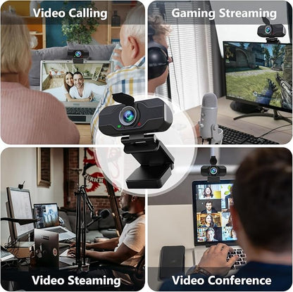 XPCAM USB C Webcam for PC/Laptop/Desktop Computer Camera with Microphone | Plug & Play USB Webcam with Tripod/Cover, Auto Light Correction, Fixed Focus,Web camera for Zoom Conference/Twitch Streaming