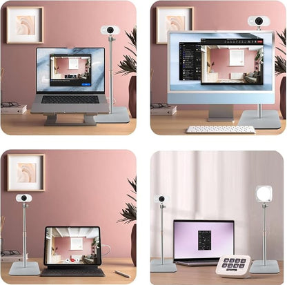 White Webcam Magnetic Stand Holder for Logitech Brio 100, Brio 300,Brio 500,C270,C310 webcams