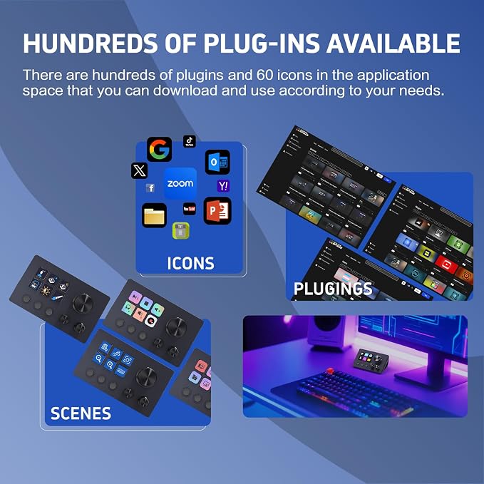 ActionRing Streaming Macro Keypad, Stream Controller Deck, Gaming Shortcut Keyboard, with 6 Customizable LCD Shortcut Keys, 3 Buttons and 3 Dials, Trigger Actions in OBS/Twitch/YouTube, For office workers and Content creaters,Windows 10/Mac14.0 (N3 Black)
