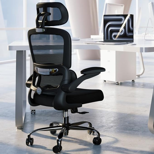 TRALT Office Chair Ergonomic Desk Chair, 330 LBS Home Mesh Office Desk Chairs with Wheels, Comfortable Gaming Chairs Black Pack of 15