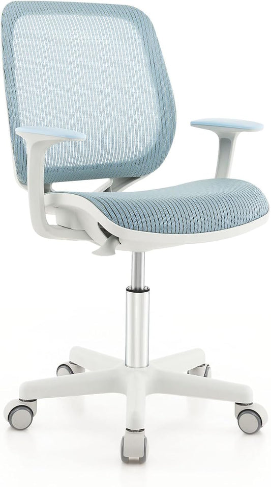 Costzon Kids Desk Chair, Height Adjustable Children Study Computer Chair with Armrests, Sit-Brake Casters, Swivel Mesh Task Chair for Boys Girls Teens Students, Kids Chair for Home, Office, School