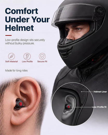 Motorcycle Ear Plugs for Wind Noise Reduction, 2 Filter Options Reusable Motorcycle Accessories, Soft Comfortable Hearing Protection Earplugs for Motorbike, Touring, Racing, Riding - 25dB Biker Gifts