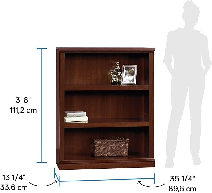 Sauder Miscellaneous Storage 3-Shelf Bookcase/ Book shelf, Select Cherry finish