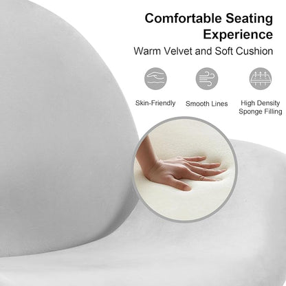 Velvet Desk Chair Modern Home Office Chair with Adjustable Height Swivel Rolling Executive Computer with Pillow Grey Armchair for Vanity, Bedroom,Small Space(Gray)