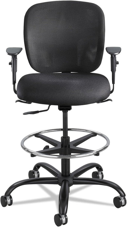 Safco Vue Office Chair, Heavy Duty Stool, 400 lbs Capacity, Ergonomic Mesh Back, 360 Swivel Seat, 5-Star Base, Big and Tall, Black