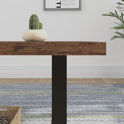 IBF Rustic Living Room Table, Simple Industrial Rectangle Coffee Table, Modern Minimalist Farmhouse Wooden Center Table, Wood and Metal Vintage Coffee Table for Bedroom Office, Rustic Brown, 47 Inch