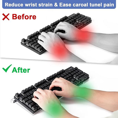 BOOMIBOO Clear Acrylic Tilted Computer Keyboard Holder for Ergonomic Typing, Keyboard Stand with Silicone Anti-Slip Strip, 17 x 5.7 Inch Keyboard Tray for Office Desk, Home, School | Keyboard Stand with Silicone Anti-Slip Strip, 17 x 5.7 Inch Keyboard ...
