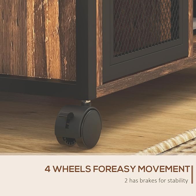 Vinsetto Printer Stand Table with Socket and USB Charging Ports, Industrial Mobile File Cabinet with Cable Hole, Wheels, Adjustable Shelf, Filing Cabinet for Home Office, Rustic Brown