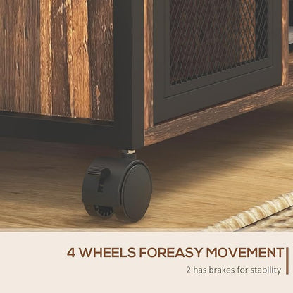 Vinsetto Printer Stand Table with Socket and USB Charging Ports, Industrial Mobile File Cabinet with Cable Hole, Wheels, Adjustable Shelf, Filing Cabinet for Home Office, Rustic Brown