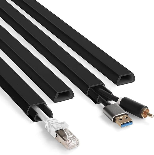 66in YCLYC Wire Covers for Cords Kit, Black Wall Cord Hider Hide Cords, Cord Covers for Wires on Wall, TV Cable Hider Wall Kit, Easy to Install Cord Cover, Cable Management Wall 4XL16.5 W0.86 H0.43in