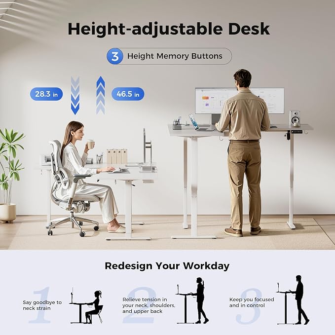 Agilestic Electric L Shaped Standing Desk 75 x 61 Inch with Power Outlet, Height Adjustable Corner Stand up Desk with Cable Management,Sit Stand Home Office Workstation with Splice Board, White