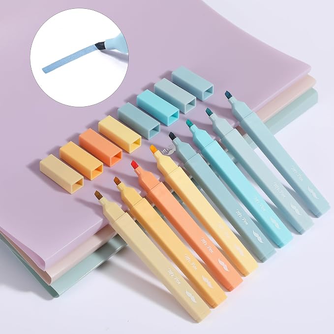 Mr. Pen- Aesthetic Highlighters No Bleed, 8 Pack, Pastel Colors, Chisel Tip | Cute Highlighters Assorted Colors for Journaling, Highlighting, Underlining, Fast Dry, Back to School Supplies
