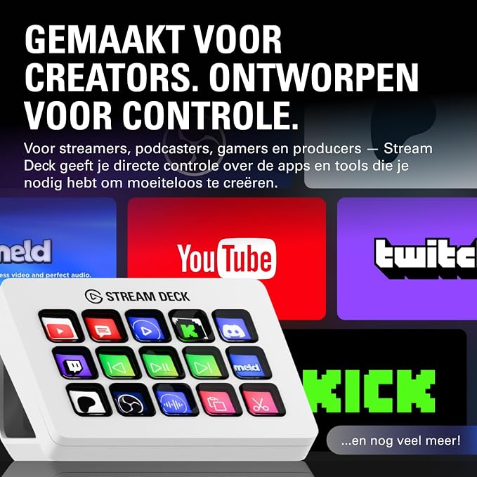 Elgato Stream Deck MK.2 White Studio Controller, 15 Keys