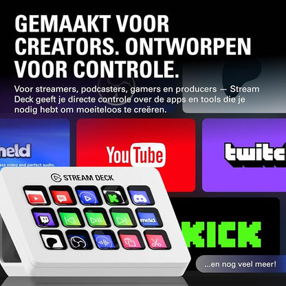Elgato Stream Deck MK.2 White Studio Controller, 15 Keys