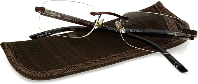 Foster Grant Men's Rick Square Reading Glasses