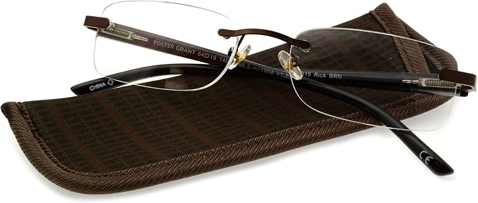 Foster Grant Men's Rick Square Reading Glasses