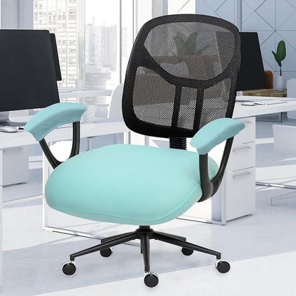 DIVA EN CAMINO DEC Spandex Computer Chair Slipcover with Armrest Covers - Stretchable Desk Office Chair Seat Cushion Covers - Removable Washable Cushion Protectors for Dogs, Cats, Pets