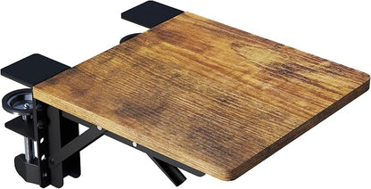 BONTEC Ergonomic Desk Extender Tray, 9.5"x9.1" Table Mount Arm Wrist Rest Shelf, 90° Foldable Elbow Support, Clamp on Computer Arm Rest for Desk, Office & Home Use, Durable & Easy to Install