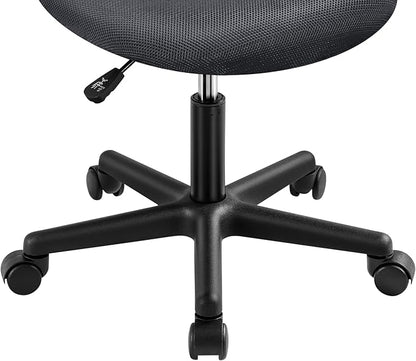 Topeakmart Armless Task Desk Chair - Mesh Lumbar Support, Ergonomic, Swivel for Small Spaces, Dark Gray