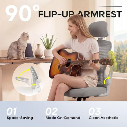 Ergonomic Office Chair for Long Hours, Full-Body Support, Relieve Neck & Back Pressure, 330LBS Capacity, Ideal for Home Office, Office & Study
