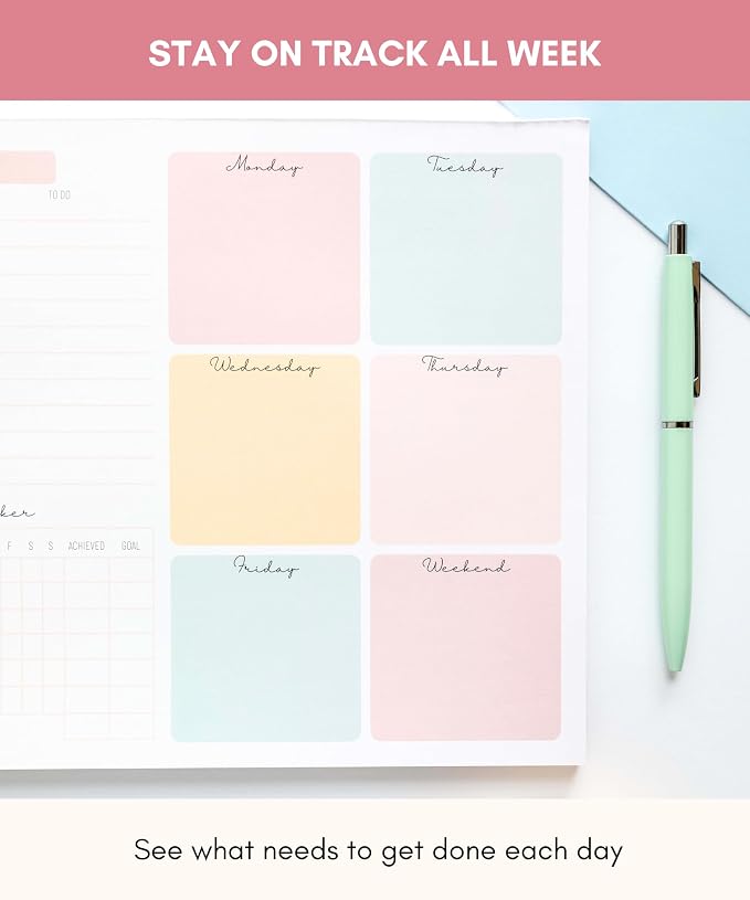 Lamare Weekly Planner Notepad – Premium Undated Weekly To Do List Notepad