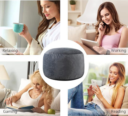 WhatsBedding 3 ft Bean Bag Chair,Large Bean Bag Chairs for Adults with Memory Foam Filling,Lazy Bean Bag Sofa for Living Room,Ultra Soft Velvet Fabric,Pull-Handle,Side-Pocket - 3 Foot,Dark Grey