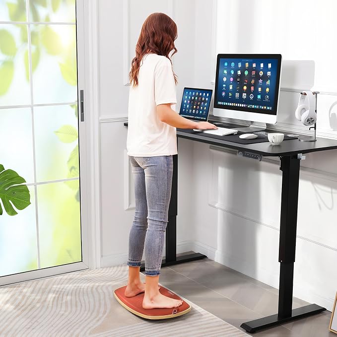 farexon Electric Standing Desk 71 x 28in with Power Outlets, Rolling Stand up Desk with Large Mouse Pad, 3 USB Ports & 3 Power Outlets, Easy to Set Home Office Gaming Computer Table, Black