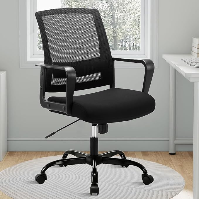 CLATINA Ergonomic Rolling Mesh Desk Chair with Executive Lumbar Support and Adjustable Swivel Design for Home Office Computer Black 20 Pack