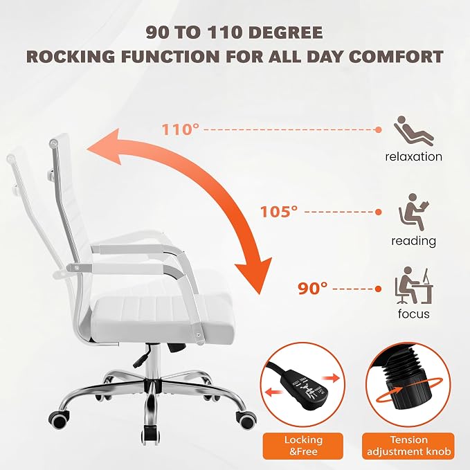 Furmax Ergonomic Office Desk Chair, White, 4 Items
